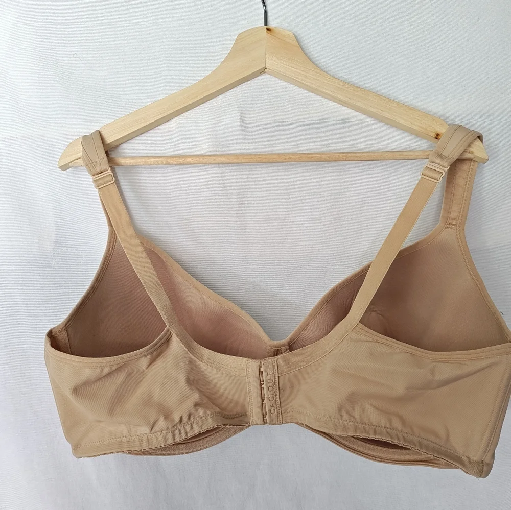 Cacique Bra Smooth Lightly Lined Balconette‎ Tan Beige 44DDD Molded Cups Cafe
